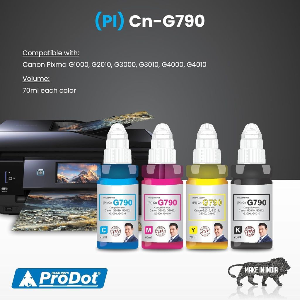 ProDot Cn-G790 Inkjet Ink Refill Compatible with Canon Pixma G1000, G1010, G2000, G2010, G3000, G3010, G4000, G4010 Ink Tank Printers view 2