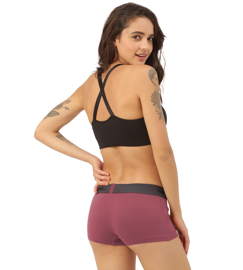 Freecultr Women's Underwear Antibacterial Micromodal Airsoft | Boy Short - Non-Itch, No Chafing, Sweat-Proof Comfort Pack of 1-Rossini Red view 2