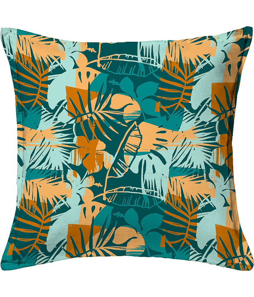 Houzzcode - Water Repellent Green Polyester Pillow Covers 40x40x3 ( Pack of 1 ) view 2