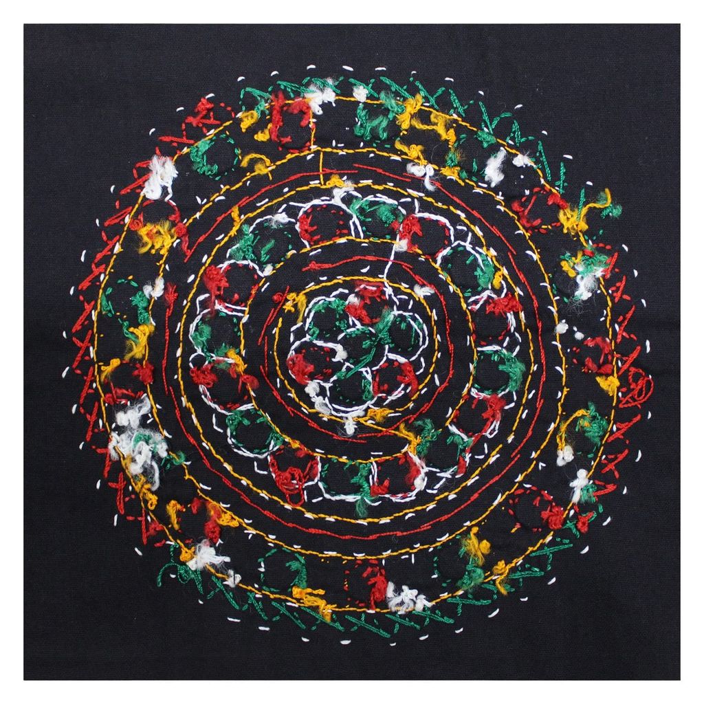 Garvi Gurjari (A Gujarat Govt Enterprise) Cotton Multicolor Hand Embroidered Patch with Mirror Work(GGCMEP59) view 2