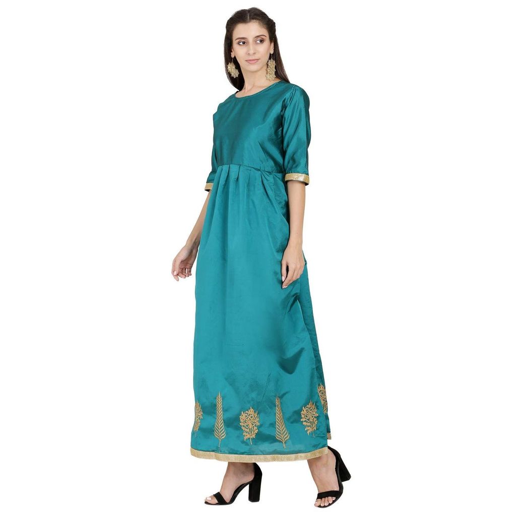 Florence Women's Art Silk Wrap Kurtas Dress Material view 2