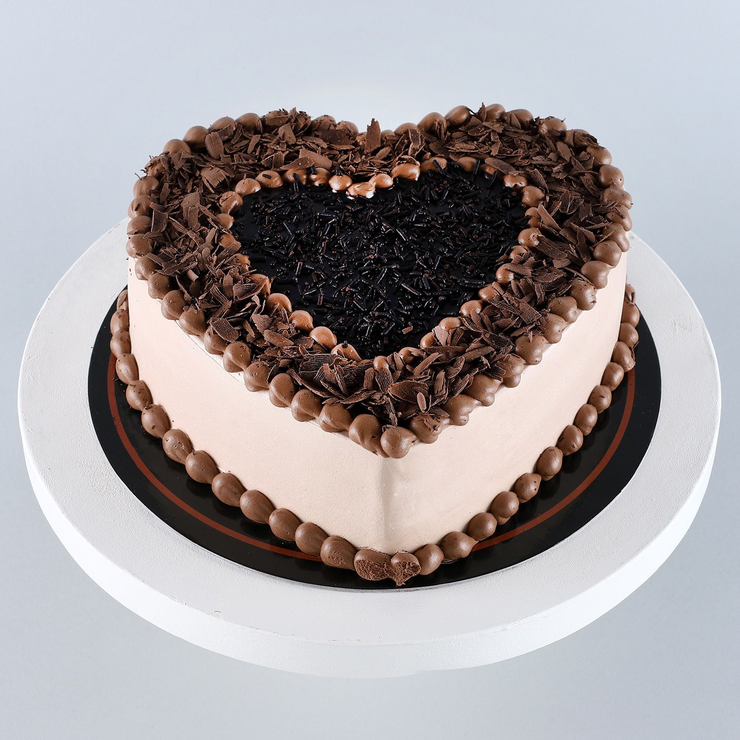 Delicious Heart Shaped Chocolate Cake Half Kg view 2