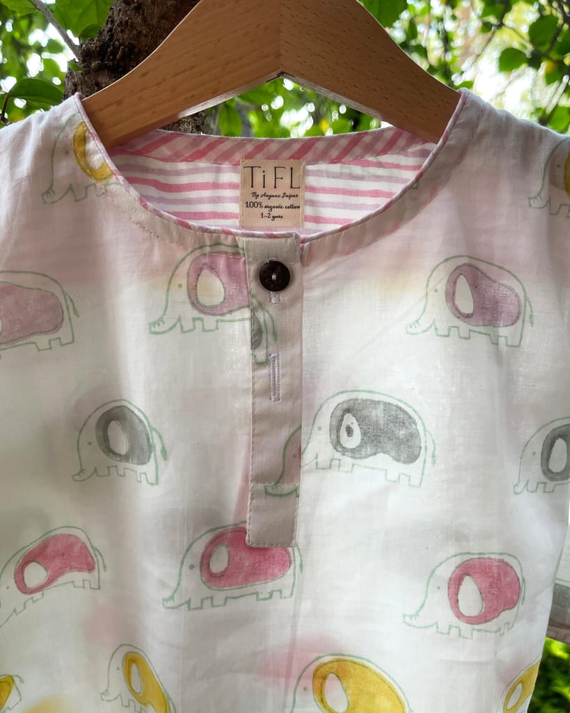 Casual kid wear with Majestic Elephant Print by Aagaaz Jaipur view 2