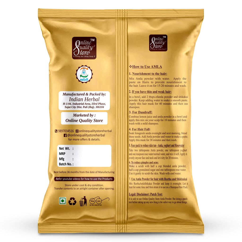 Online Quality Store Amla Reetha Shikakai, Bhringraj and Hibiscus Powder for Hair (Pack of 5, 50g each, Total 250g Pack) view 2
