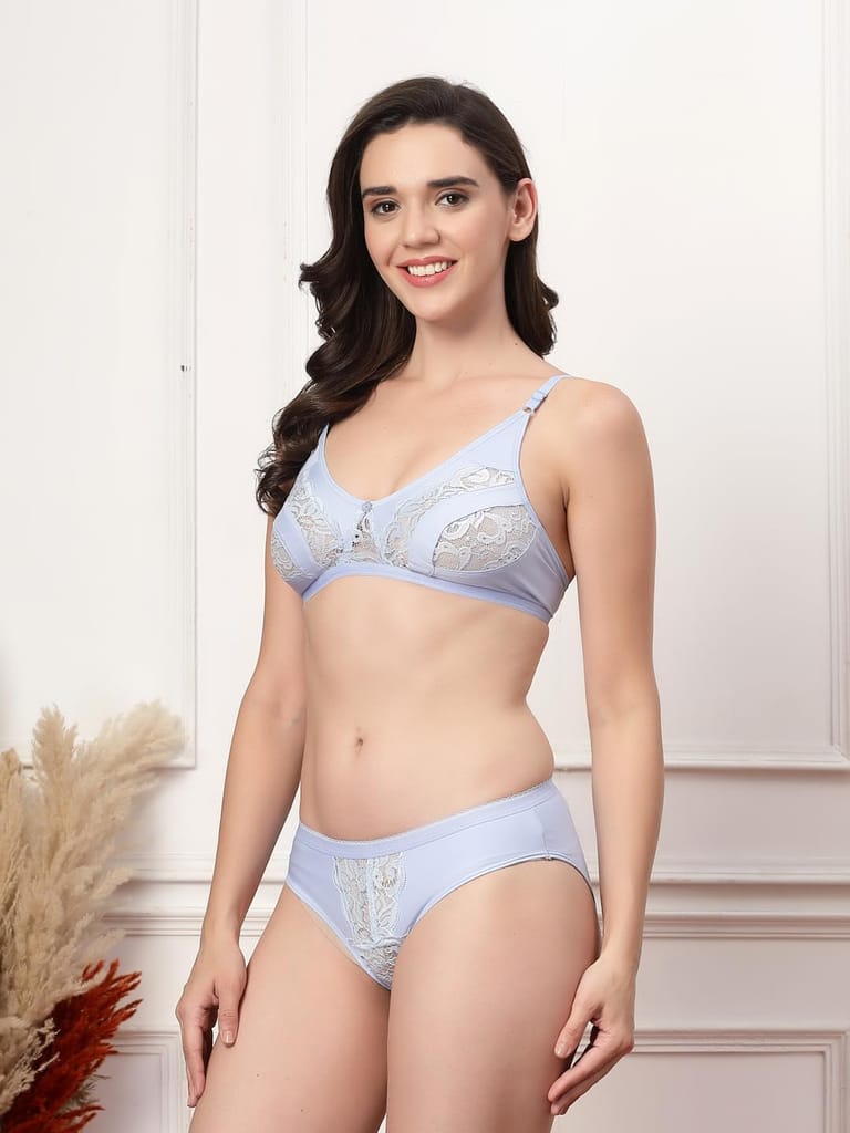 ADORNSTAR Branded Women's Comfort Non-Padded Bra Panty Lingerie Set for Women | Non Padded | Designer Honeymoon Hot Sexy Wedding Set view 2