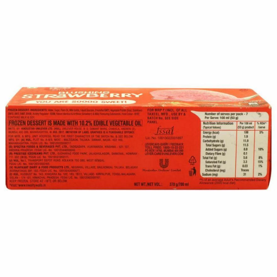 Kwality Walls Strawberry Family Pack Ice Cream 700 Ml view 2
