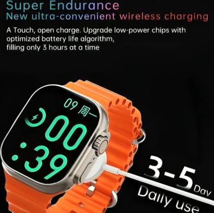 T800 Ultra Smart Watch with Beautiful Strap, Bluetooth Calling Smart Watch, 1.99" Touch Display with Fitness & Outdoor, Health & Medical Tracker, 8 Unique UI Interactions (Orange) view 2