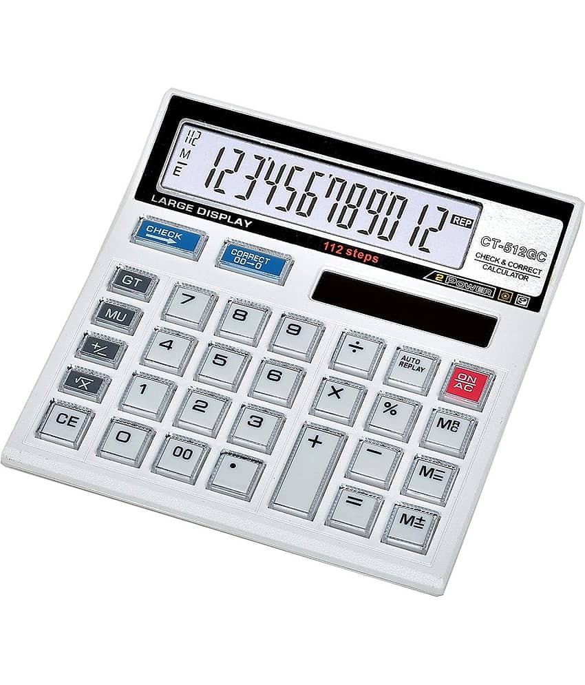 citllzen Financial and Business Office Calculator with Large LCD Display and Acrylic Protected Mirror Buttons(White)-512GC view 2