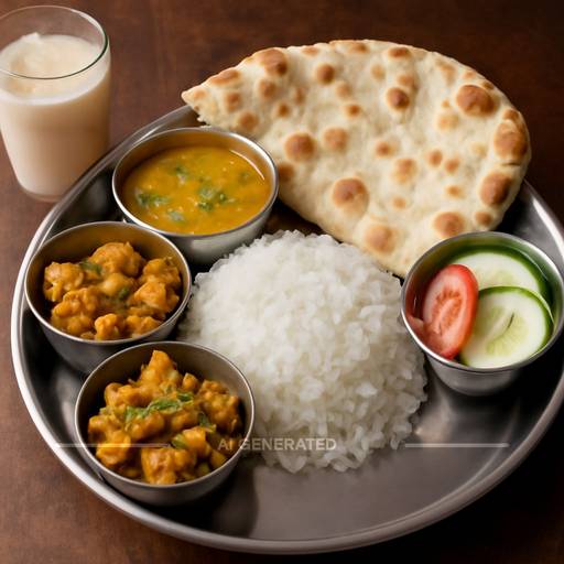 Veg thali - tawa roti
