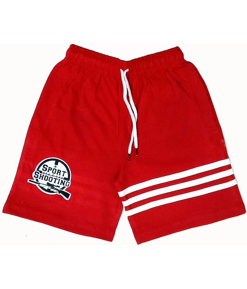 atlans Pack of 2 Cotton Blend Shorts For Boys ( Red ) view 2
