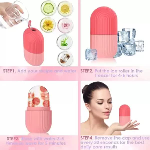 Elecsera 125 Ice Roller For Face | Eye Reusable Face Rollers Facial Roller Massager (Purple) view 2