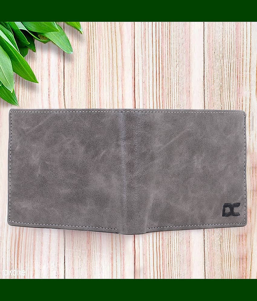 Dezire Crafts PU Self Design Men's Regular Wallet With 5 Slots For Card ( Gray , Pack of 1 ) view 2