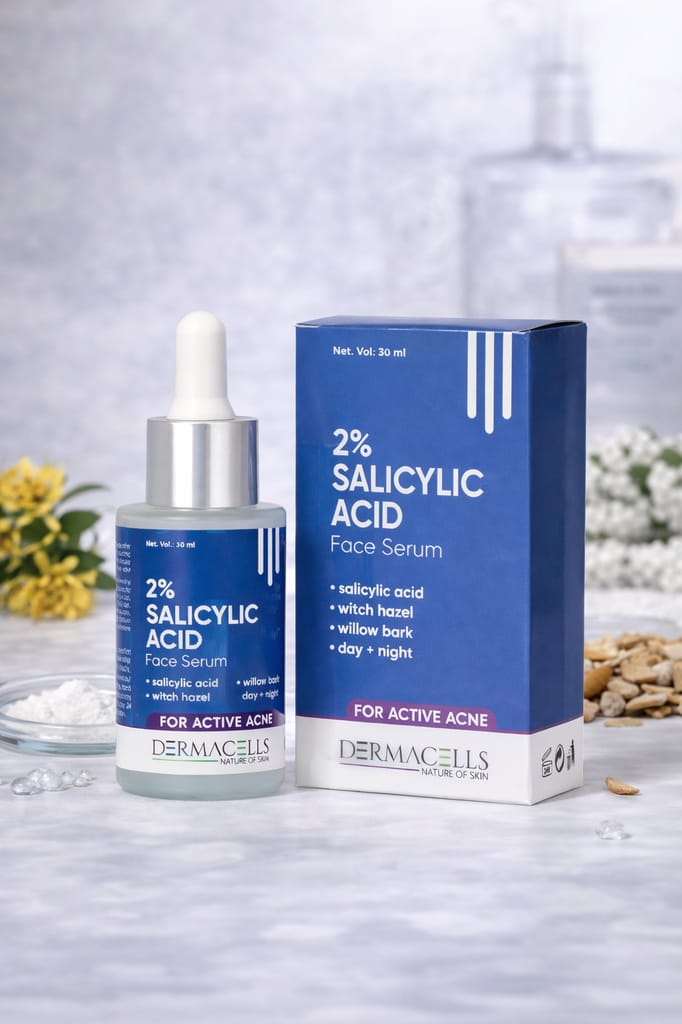Dermacells 2% Salicylic Acid Face Serum for Acne Control with Witch Hazel & Willow Bark – 30 ml view 2