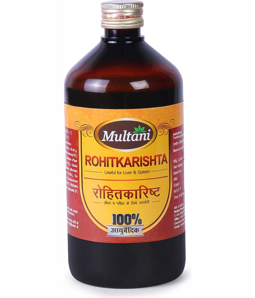 Multani Ayurvedic Rohitkarishta Syrup Helpful In Splenomegaly (Enlarged Spleen) - 450ml (Pack of 1)