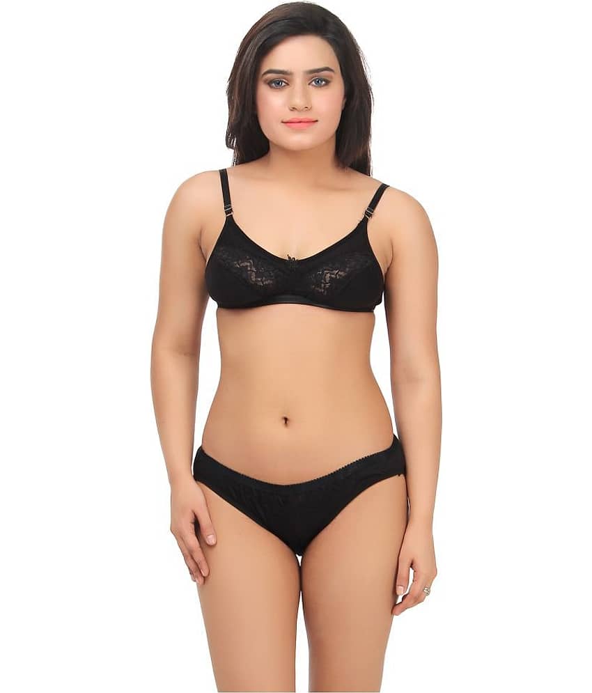 TCG Black Lace Bra & Panty Set