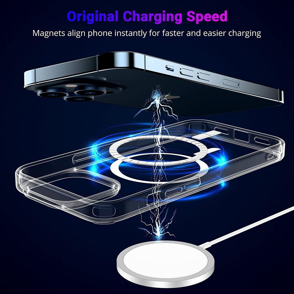 LIRAMARK Magnetic Protective Clear Back Cover Case Compatible with Magsafe for iPhone 15 Pro (6.1 inch) (‎Transparent) view 2