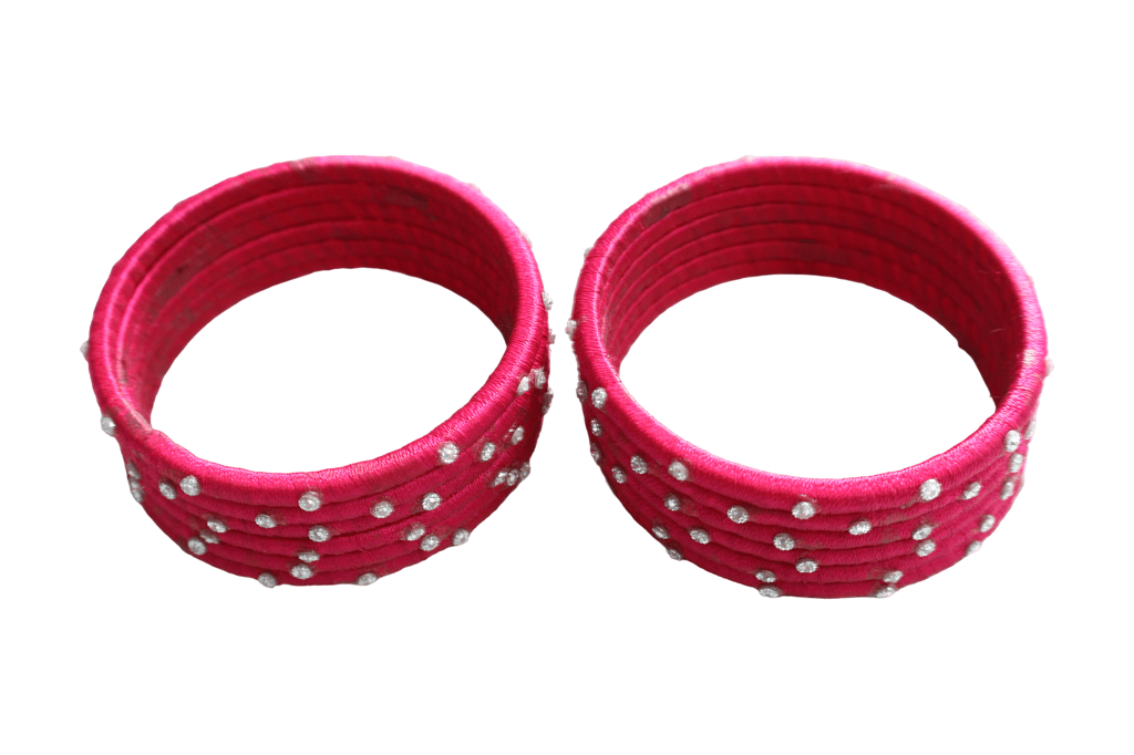 Elegant Red Bangles with Sparkling Embellishments view 2