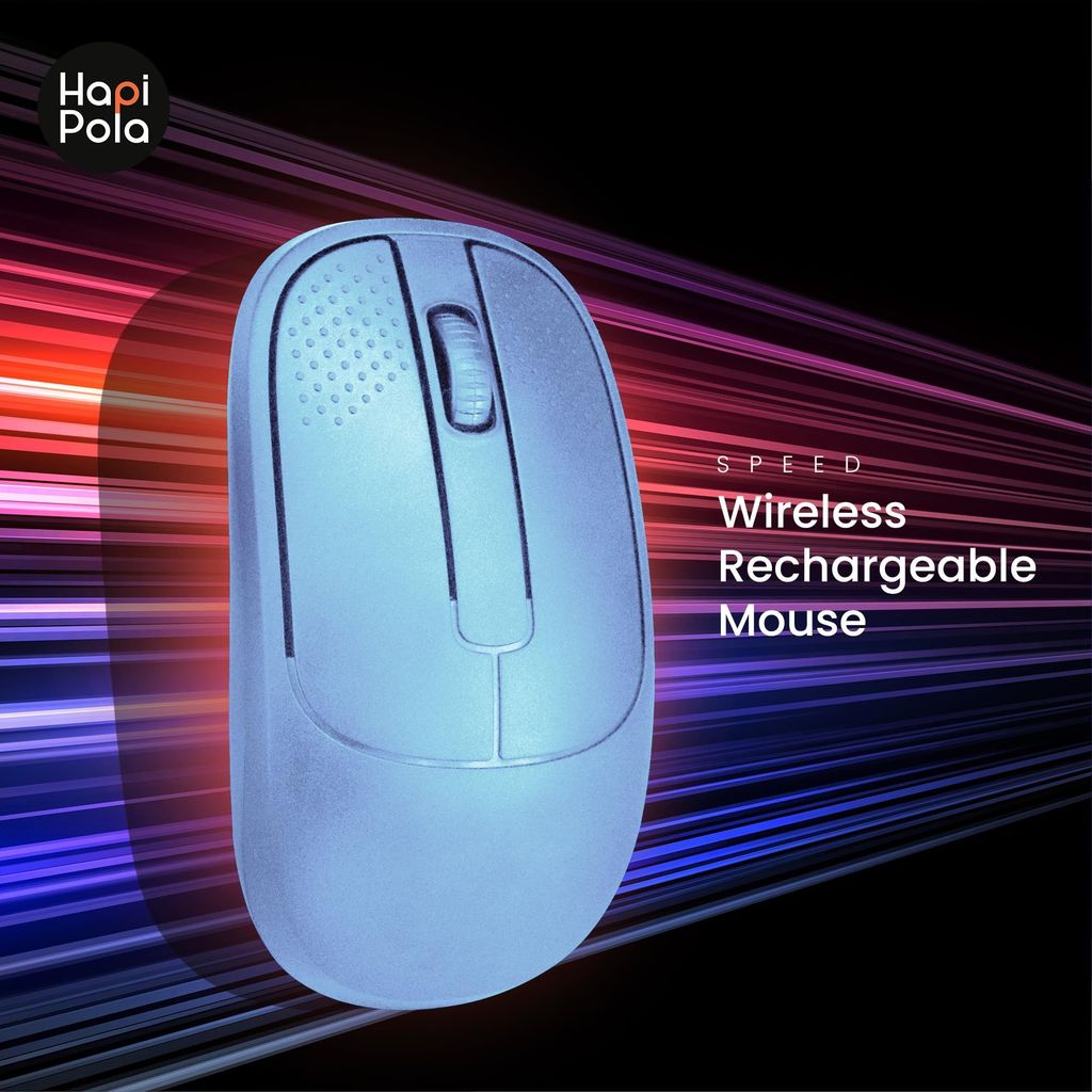 HAPIPOLA Speed Rechargeable Mouse,Wireless Bluetooth Rechargeable Mouse,Portable Lightweight 2.4G 1600 DPI Plug-and-Play Optical Mouse,Compatible with iPad/Laptop/PC/Mac/Windows view 2