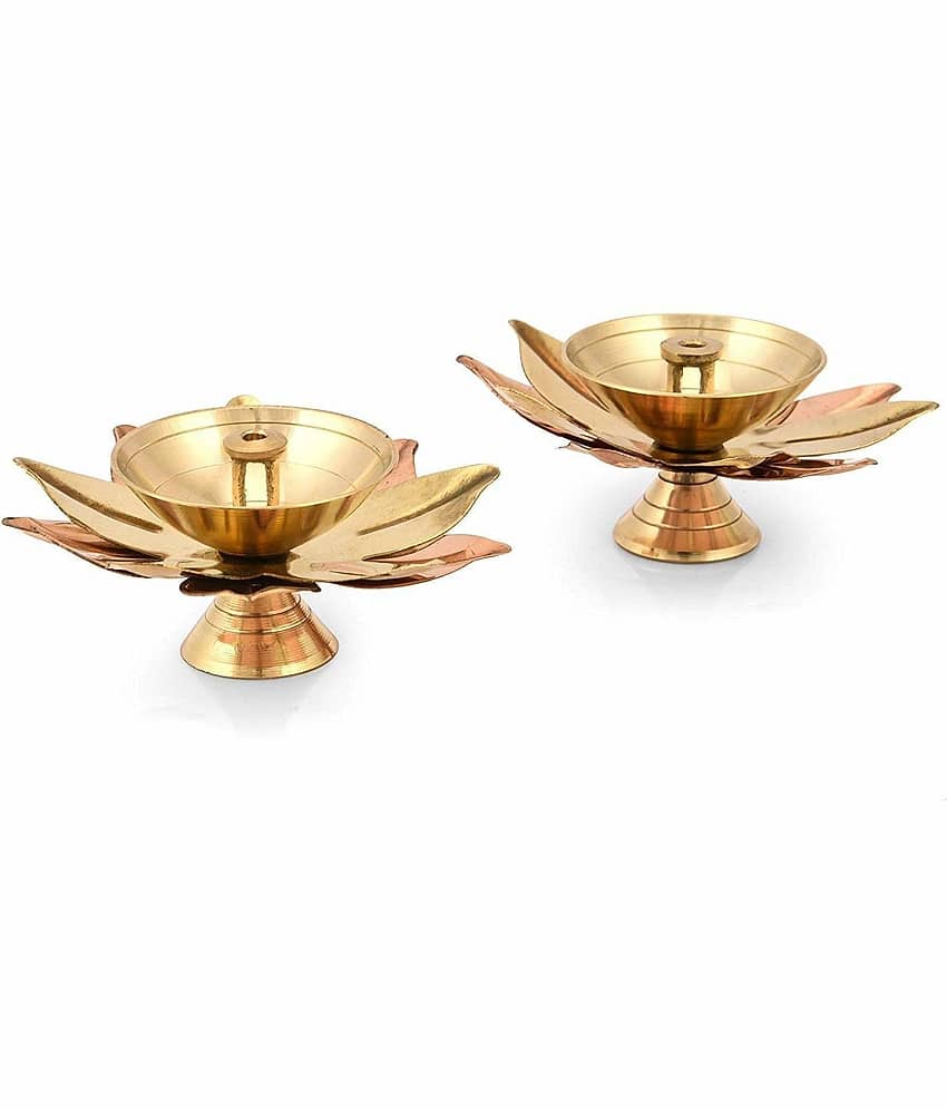 FASHION BIZZ Brass Floor Diya - Pack of 20 view 2