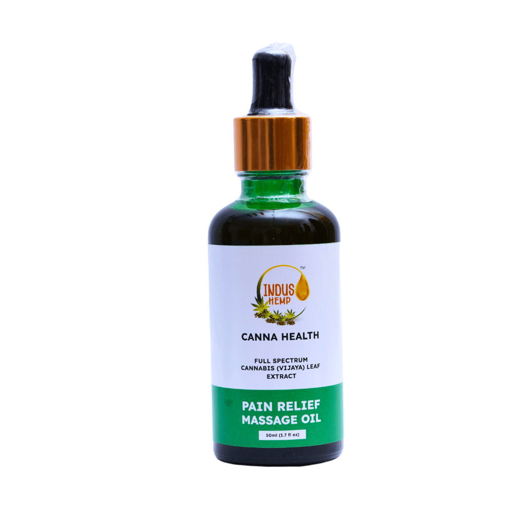 INDUS HEMP CANNA HEALTH | PAIN RELIEF MASSAGE OIL | FULL SPECTRUM CANNABIS (VIJAYA) LEAF EXTRACT view 2