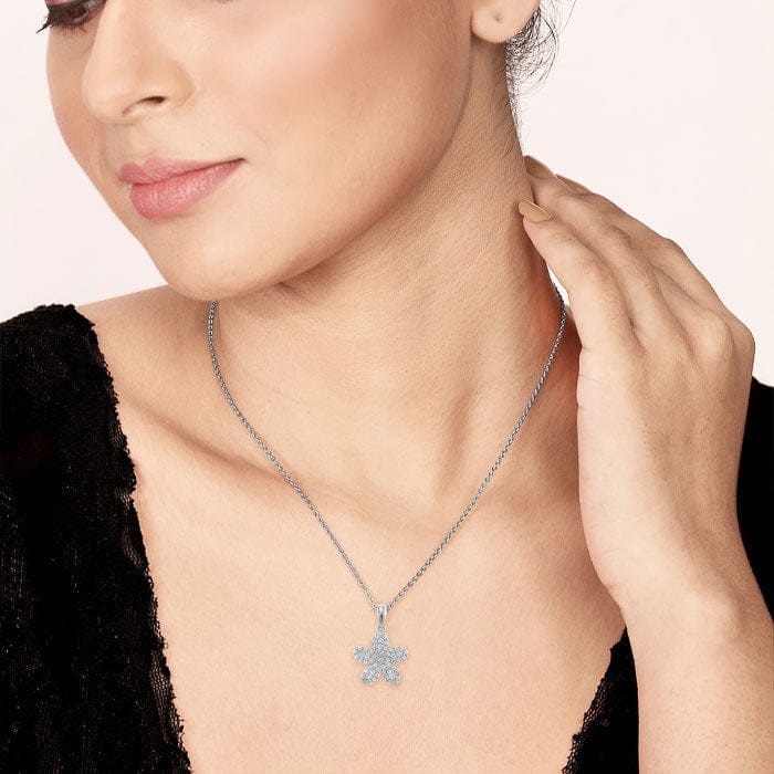 Silver Floweret Pendant with Chain view 2