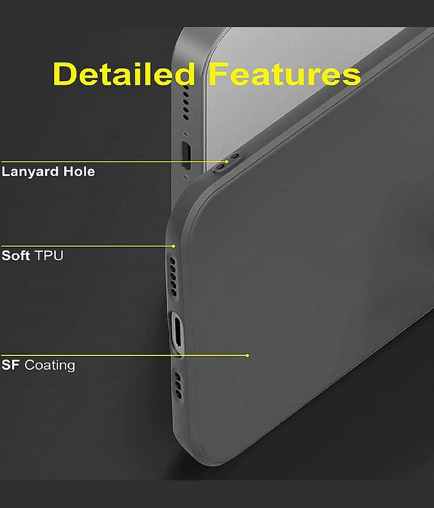 ZAMN - Black Silicon Plain Cases Compatible For Oppo A16 ( Pack of 1 ) view 2