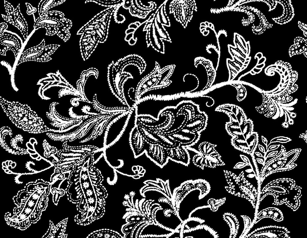 AIRWILL 100% Cotton Floral Pattern 6 Seater Rectangle Table Cover Sized, 56x71 inches (Black,White, Pack of 1) view 2
