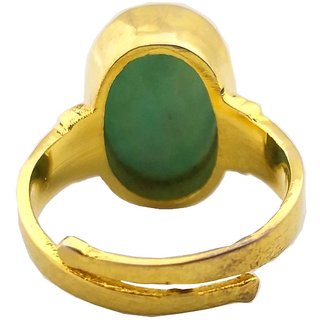 Rs Jewellers Emerald Panna 5.35 ratti Stone Panchdhatu Adjustable Ring for Women Metal Emerald Gold Plated Ring view 2