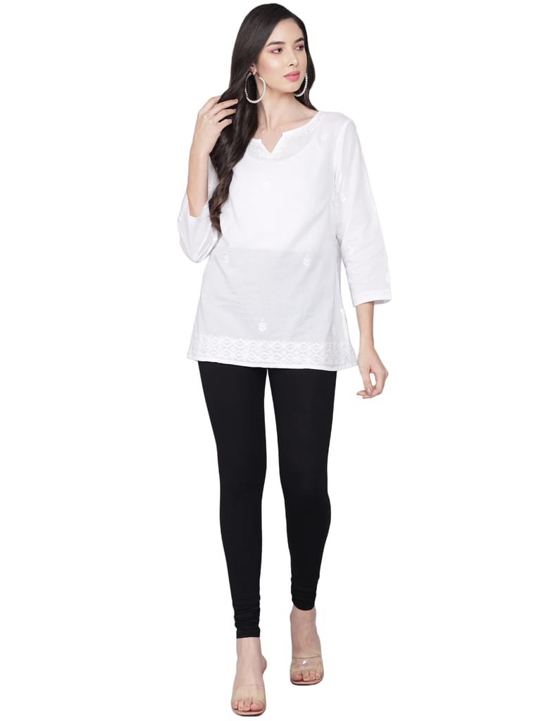 SOFT COLORS Women's Skinny Fit Ethnic Wear Churidar Leggings (Black) view 2