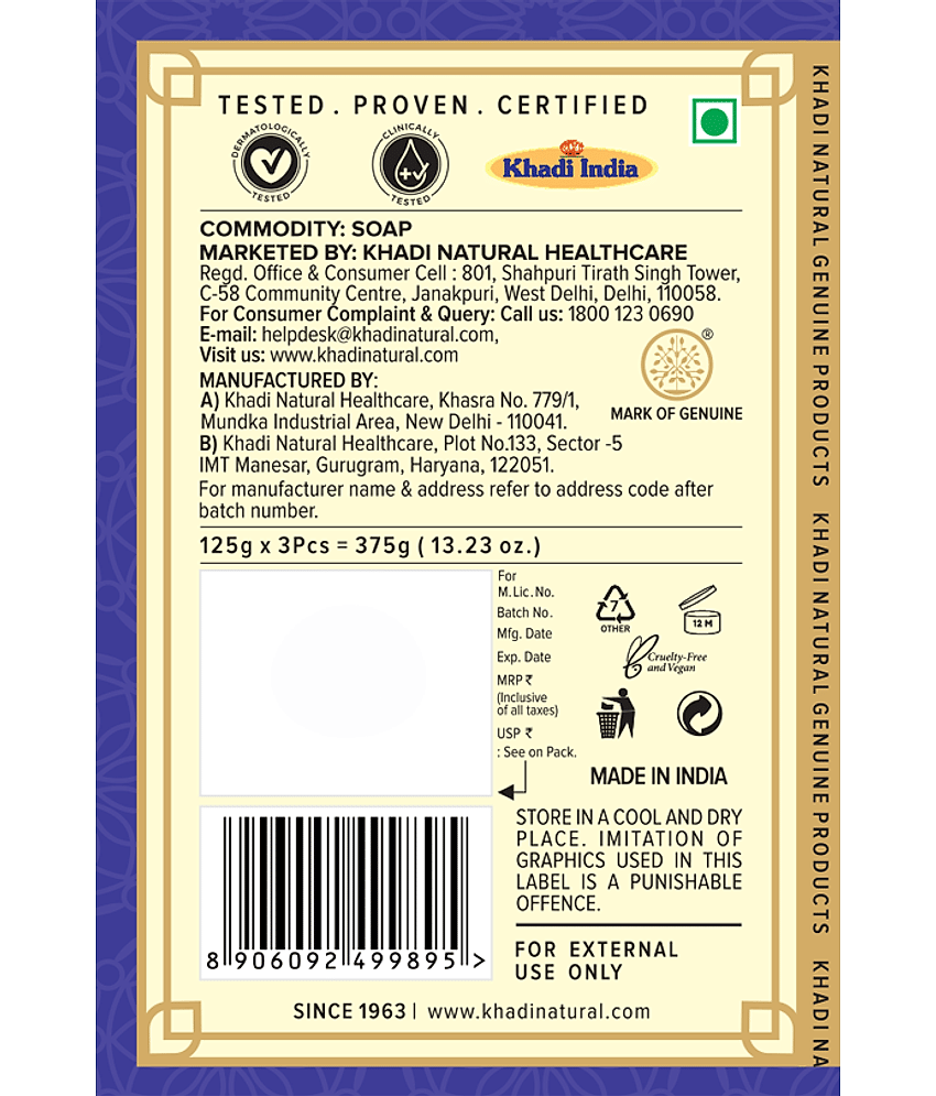 khadi natural Freshness Soap for All Skin Type ( Pack of 3 ) view 2