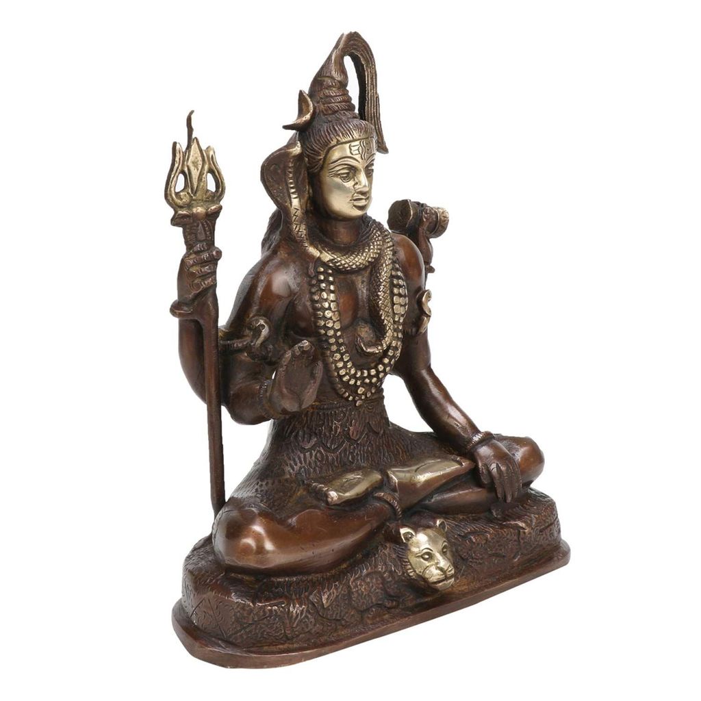 ARTVARKO Brass Murti Lord Shiva in Blessing Posture Shiv Idol Statue for Shivaratri Mahashivaratri Maha Shivratri Bronze Color Height 8.5 Inch view 2