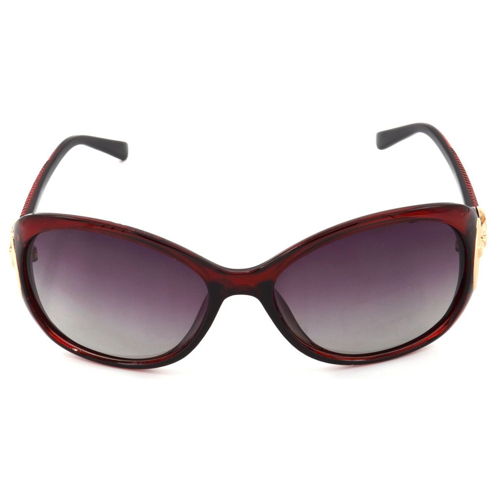 Hrinkar Pink Rectangular Sunglasses Styles Red Frame Polarized Glasses for Women - HRS439-RD-PNK view 2