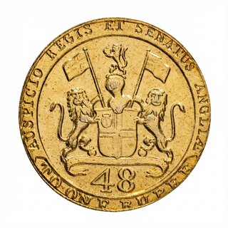 1/48 Rupees 1794 Madras Presidency, India old Gold-plated Fantasy Coin Series view 2