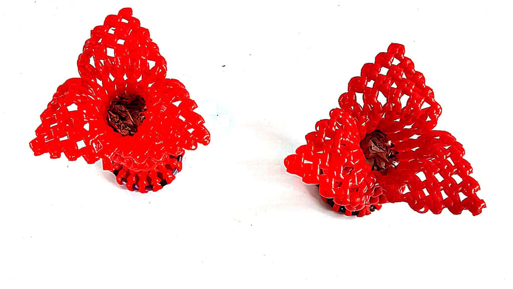 Set of 2 Beaded Red Mini Vases view 2