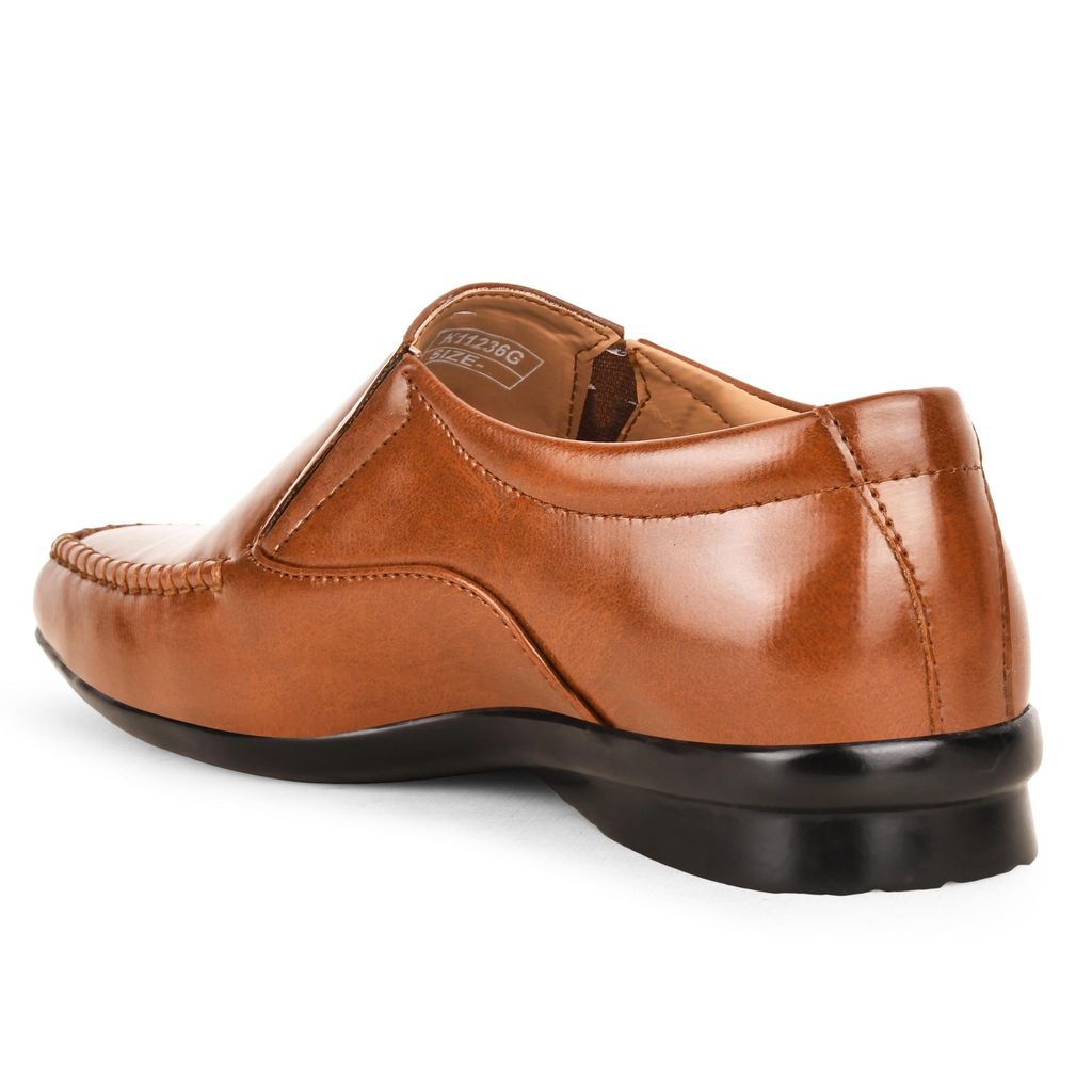 Paragon Tan Formal Slip-On Shoes for Men view 2