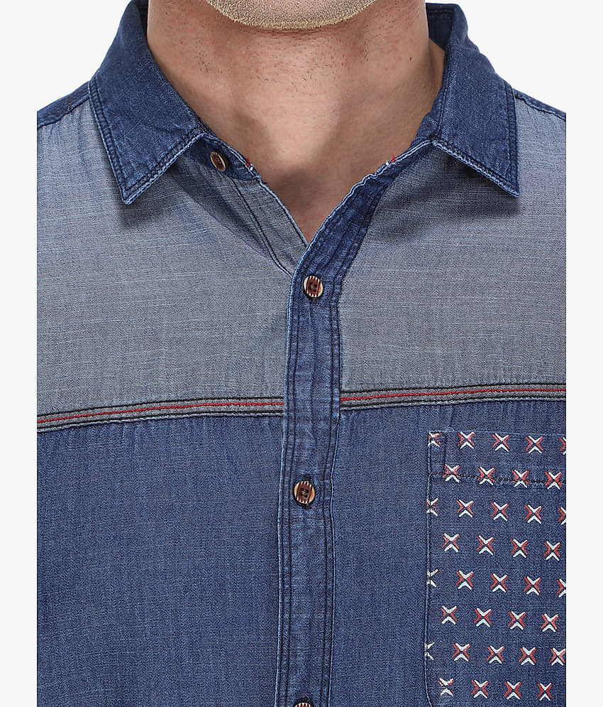Kuons Avenue - Blue Denim Slim Fit Men's Casual Shirt ( Pack of 1 ) view 2