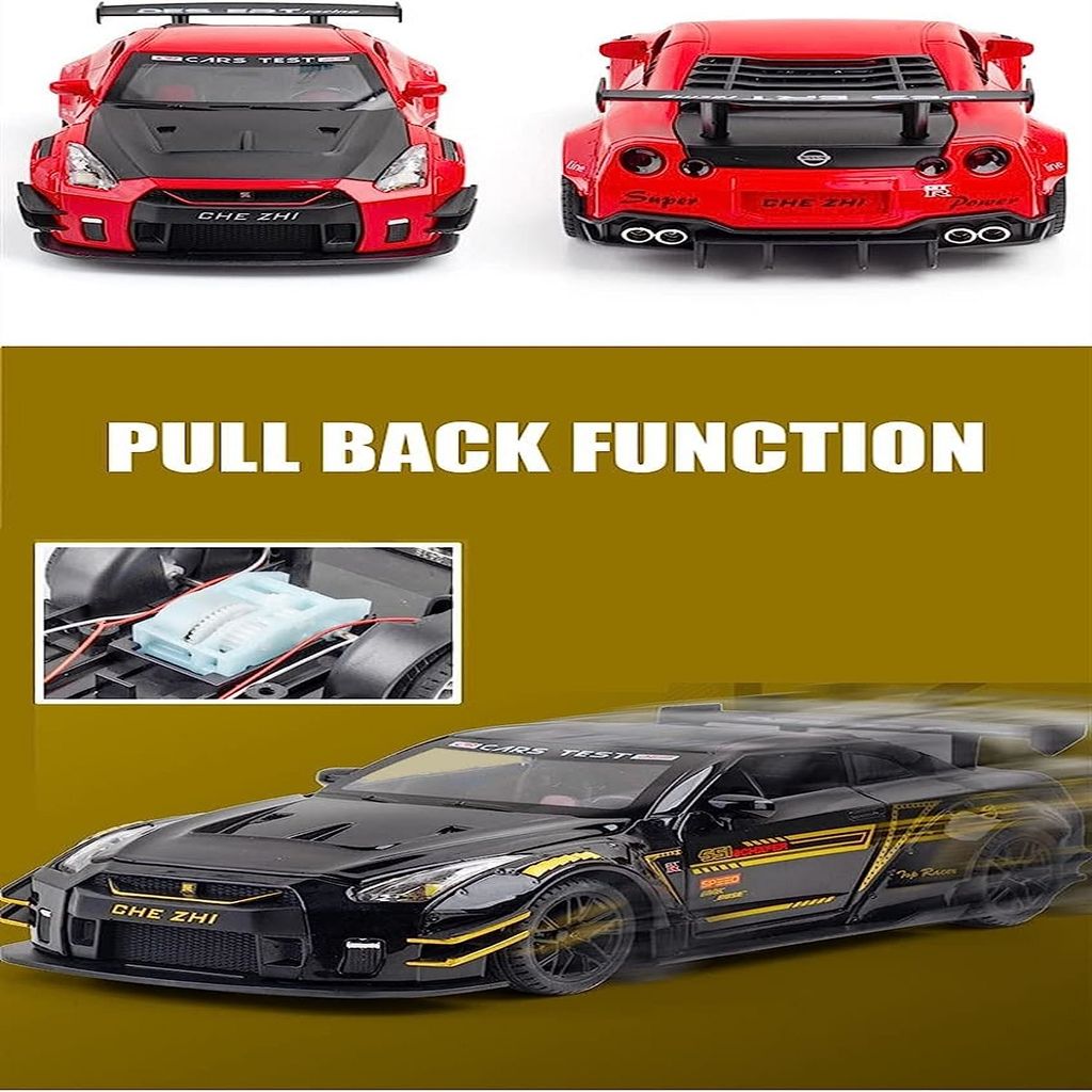 1:24 For Nissan GTR R35 Sports Car Alloy Model Car Kids Toy Car Diecasts & Toy Vehicles Toy Cars Strong Pull-back Sound view 2