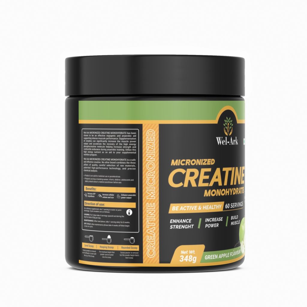 Wel-Ark Micronized Creatine Monohydrate|Supports Muscle Endurance & Improved Athletic Performance, Provides Energy for Intense Workout| 348g| 60 servings view 2