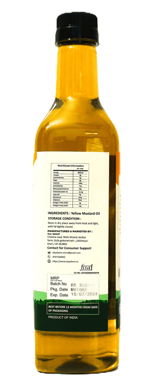 Premium Cold-Pressed Yellow Mustard Oil – 100% Pure & Certified | Heart Health & Skin - Pack of 4 view 2