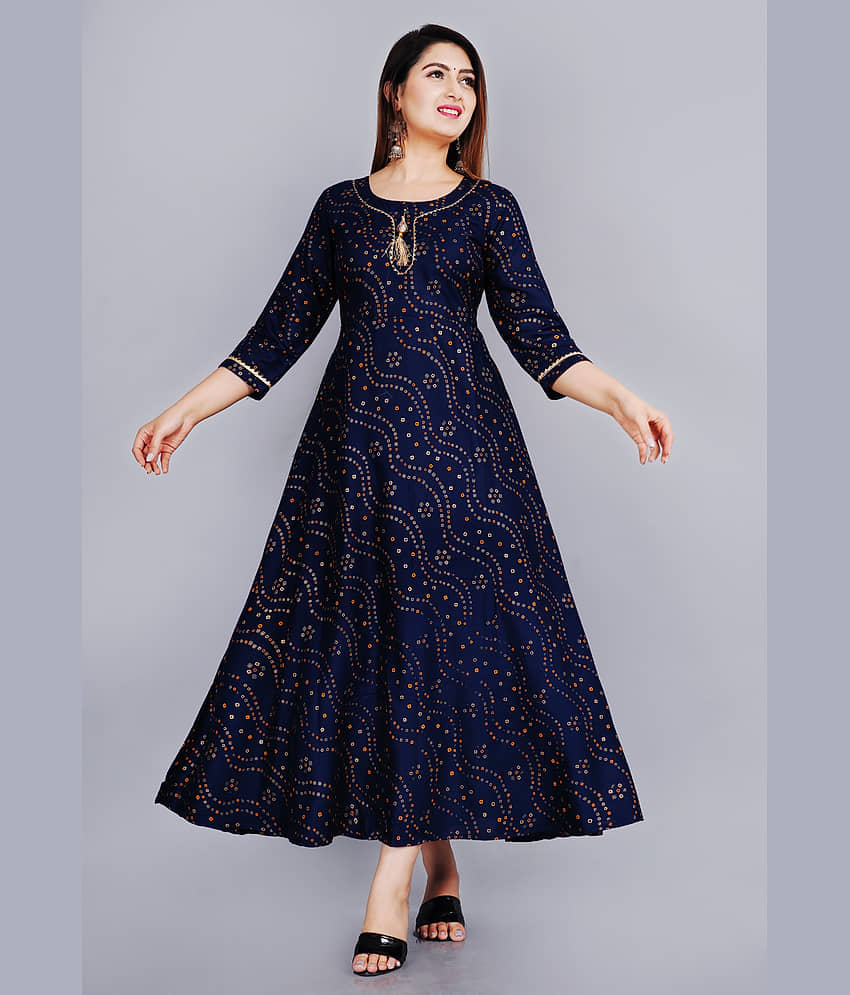 NUPITAL Cotton Blend Self Design Anarkali Women's Kurti - Yellow ( Pack of 1 )