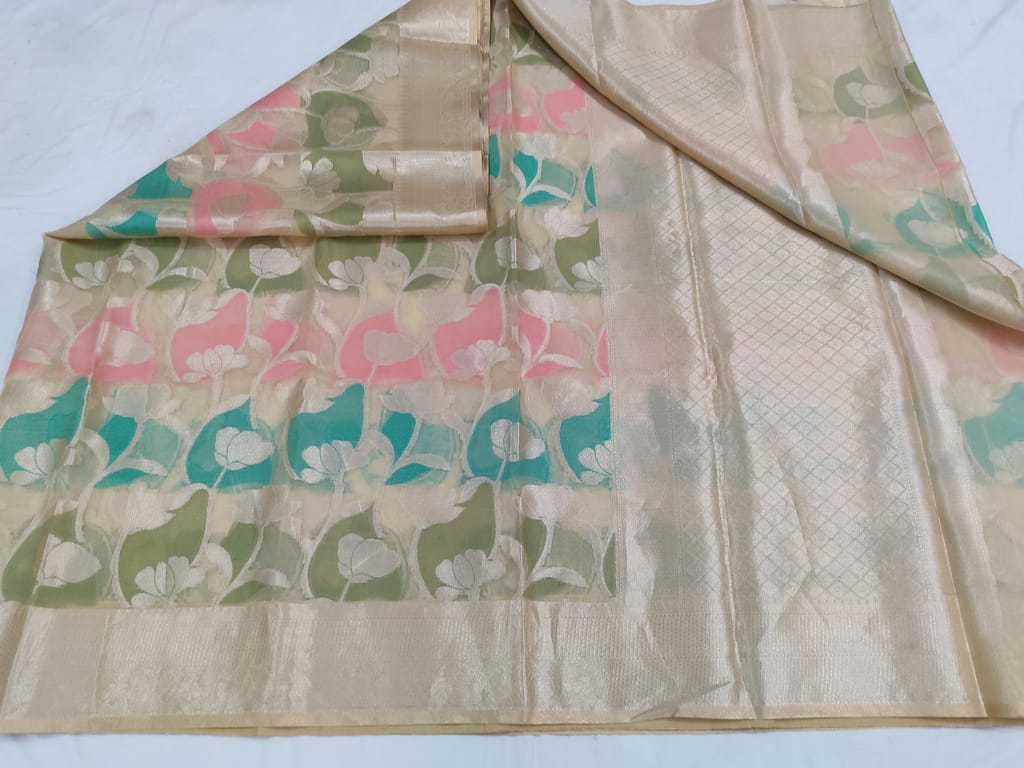 Banarsi kora silk saree view 2