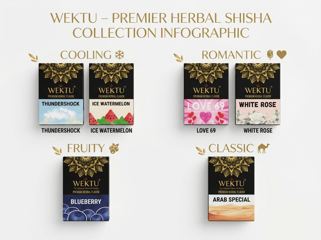 WEKTU Ultimate Tobacco-Free Shisha Experience Hub - Pure Herbal Multi-Flavor Hookah Materials Combo with Long-Lasting Coconut Charcoal & Heat-Shield Foil Pack view 2