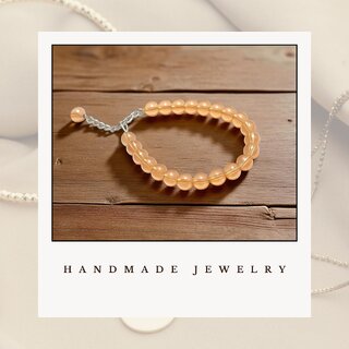 Techiefox Elegant Amber-Toned Beaded Bracelet for Women and Girls Handcrafted Fashion Jewelry with Adjustable Chain view 2
