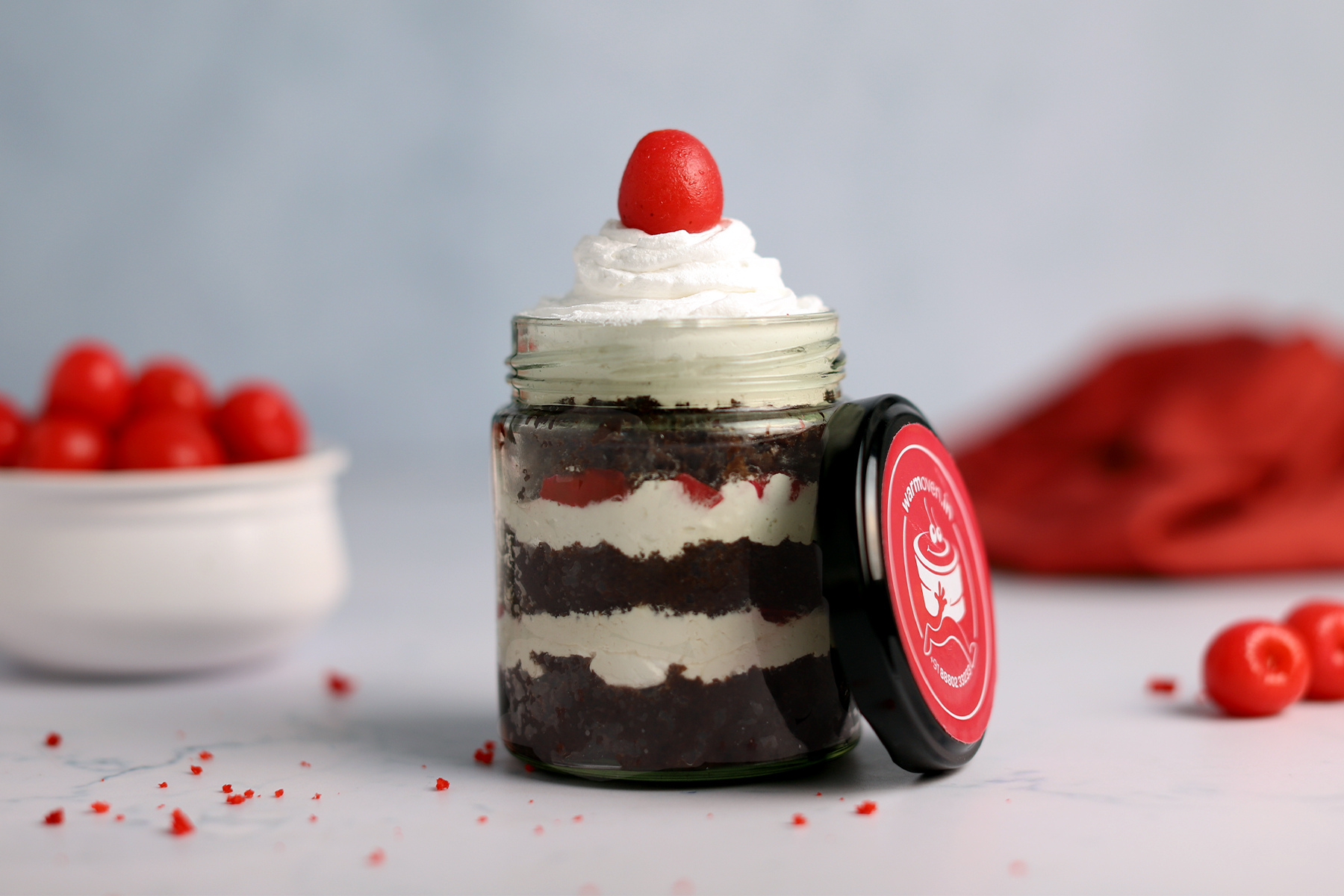 Black forest jar cake