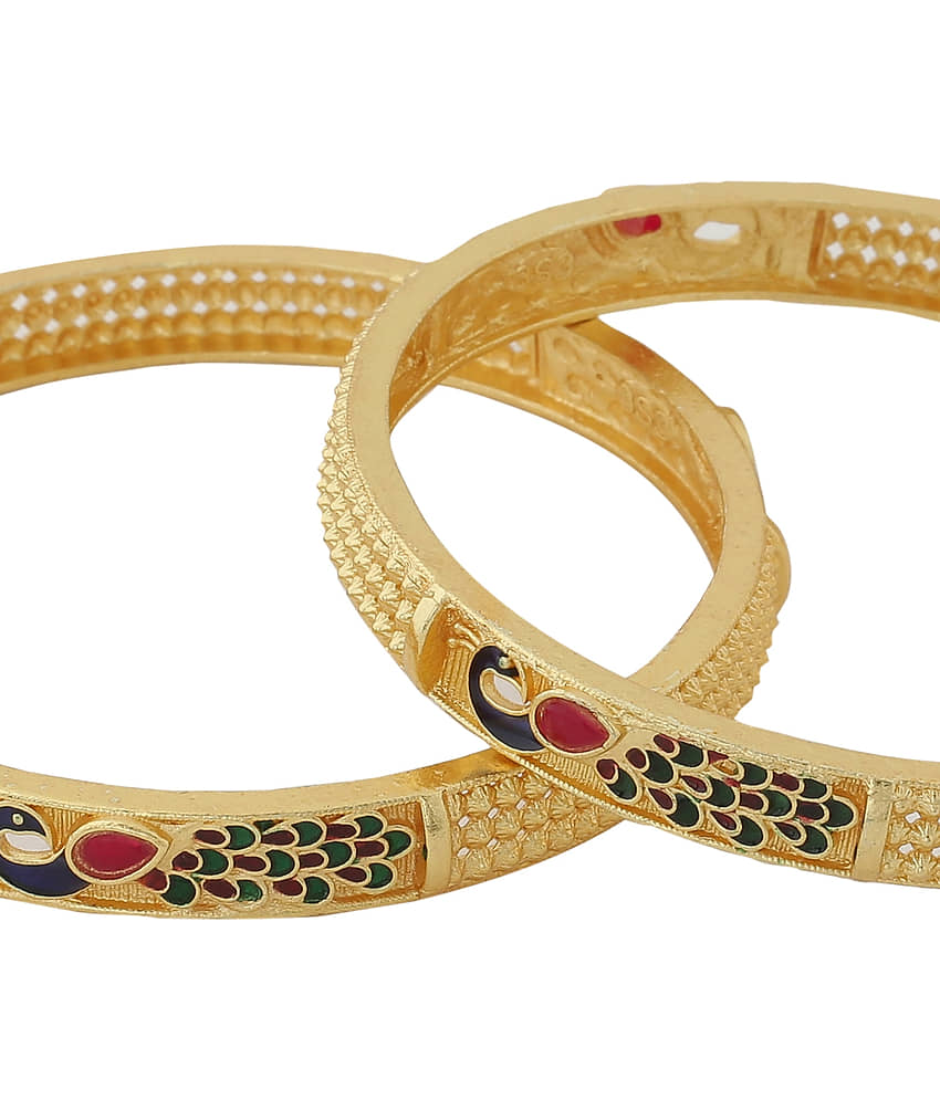VIRAASI - Gold Bangle Set ( Pack of 1 ) view 2