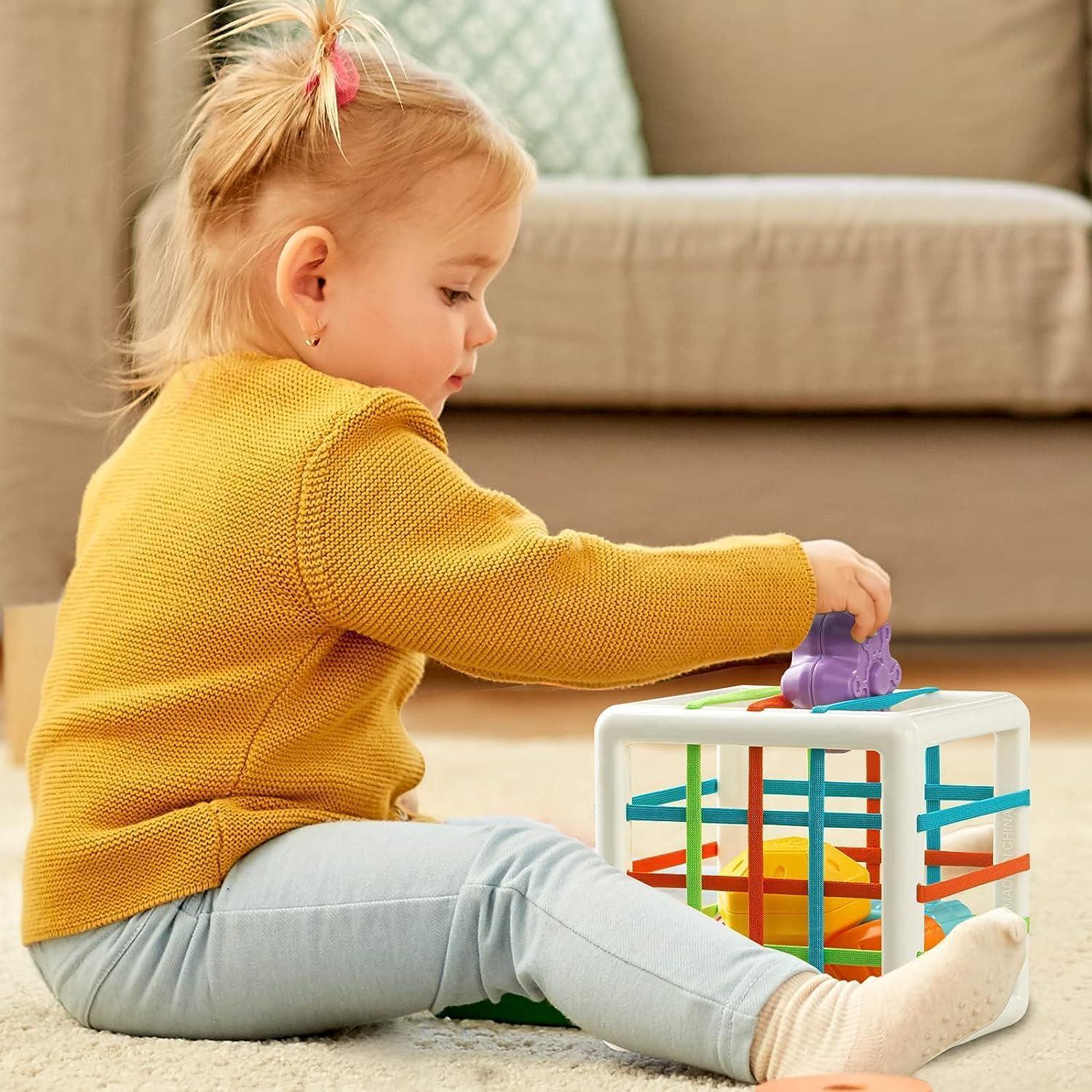 Shape Sorter Interactive Toy, Montessori Toys 6 in 1 Baby Sensory Toys for Kids Educational Learning view 2