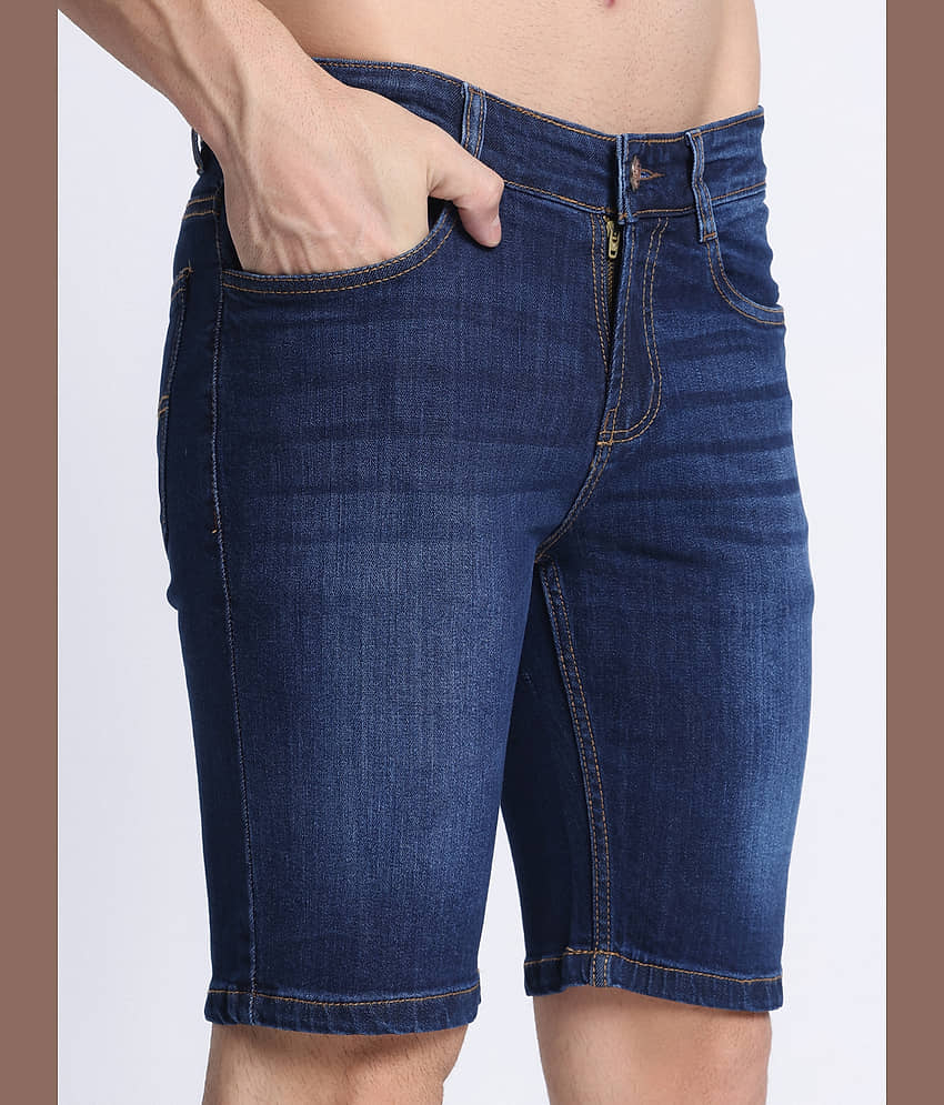 plounge Blue Denim Men's Shorts ( Pack of 1 ) view 2