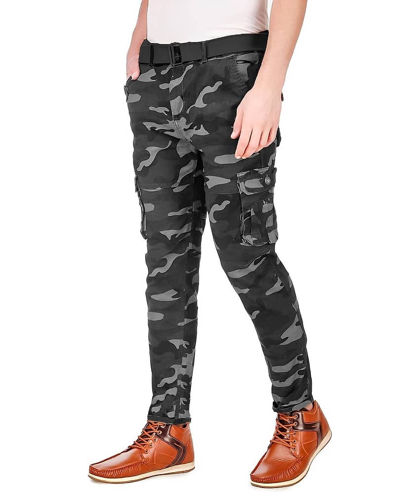 Reoutlook Regular Flat Men's Cargos - Black ( Pack of 1 ) view 2