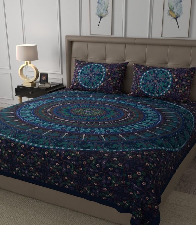 Cotton 180 TC Rangoli Printed Double Bedsheet With 2 Pillow Covers view 2