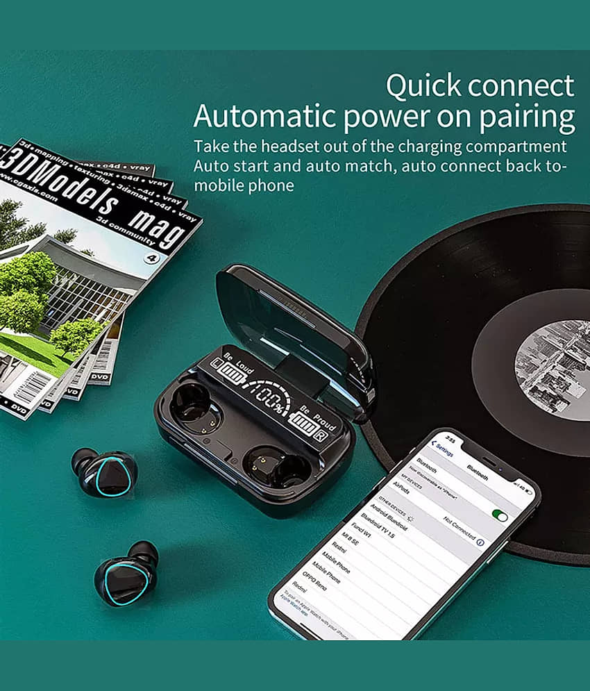 Life Like With Charging box In Ear Bluetooth Earphone 5 Hours Playback Bluetooth IPX4(Splash Proof) Auto pairing -Bluetooth V 5.1 Black view 2